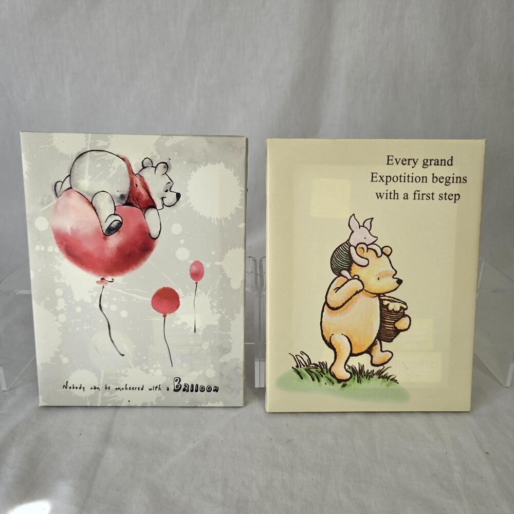 Artissimo Disney Winnie the Pooh Canvas Wall Prints Red Balloon & Begin 1st Step